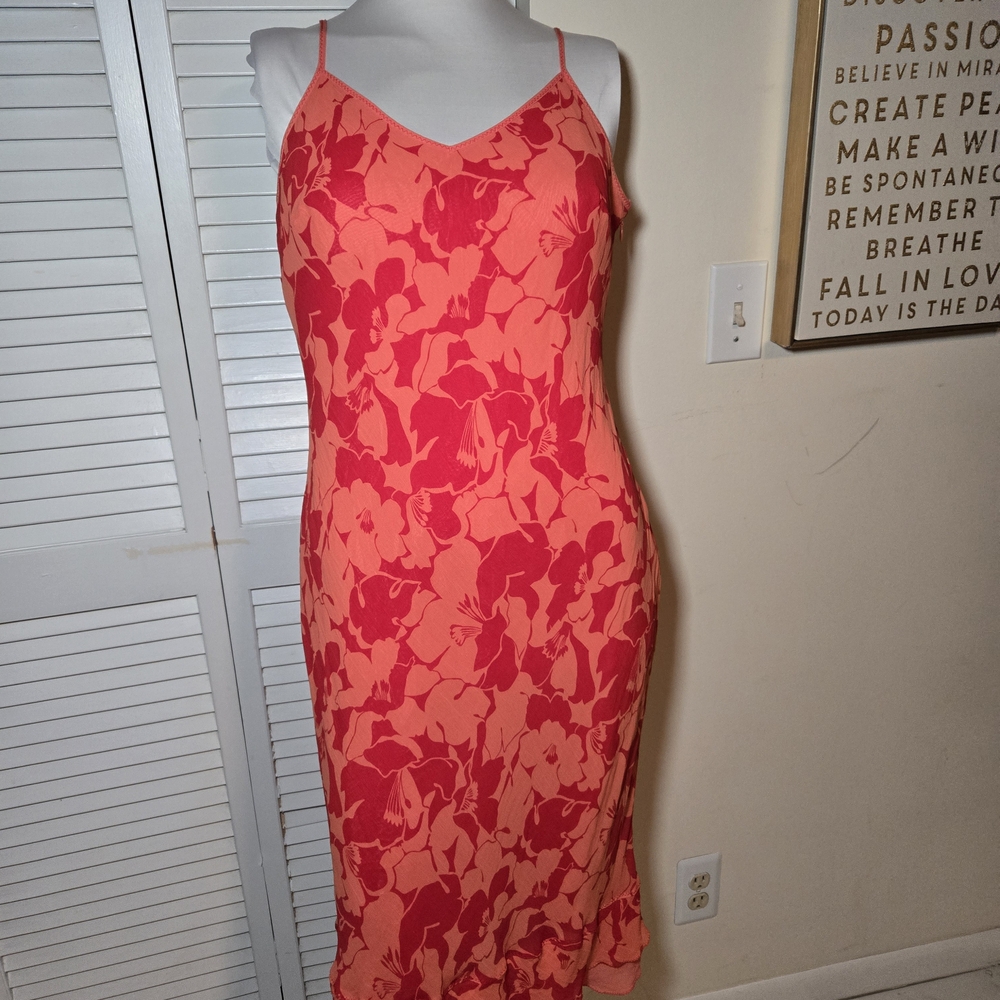American Eagle Outfitters Red and Pink Sleeveless Maxi Dress